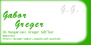 gabor greger business card